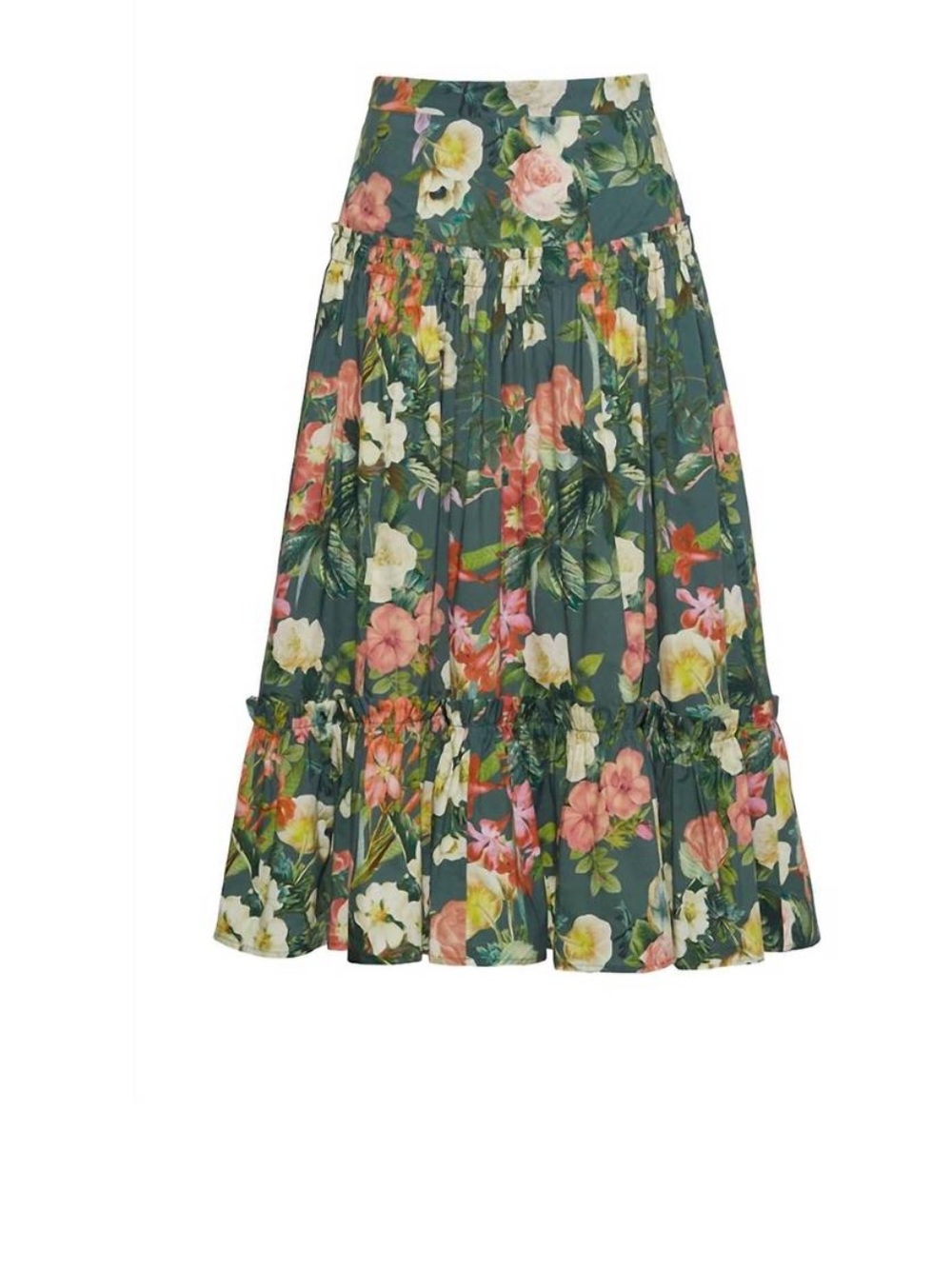 NEW CARA CARA tisbury skirt in olive kingston floral